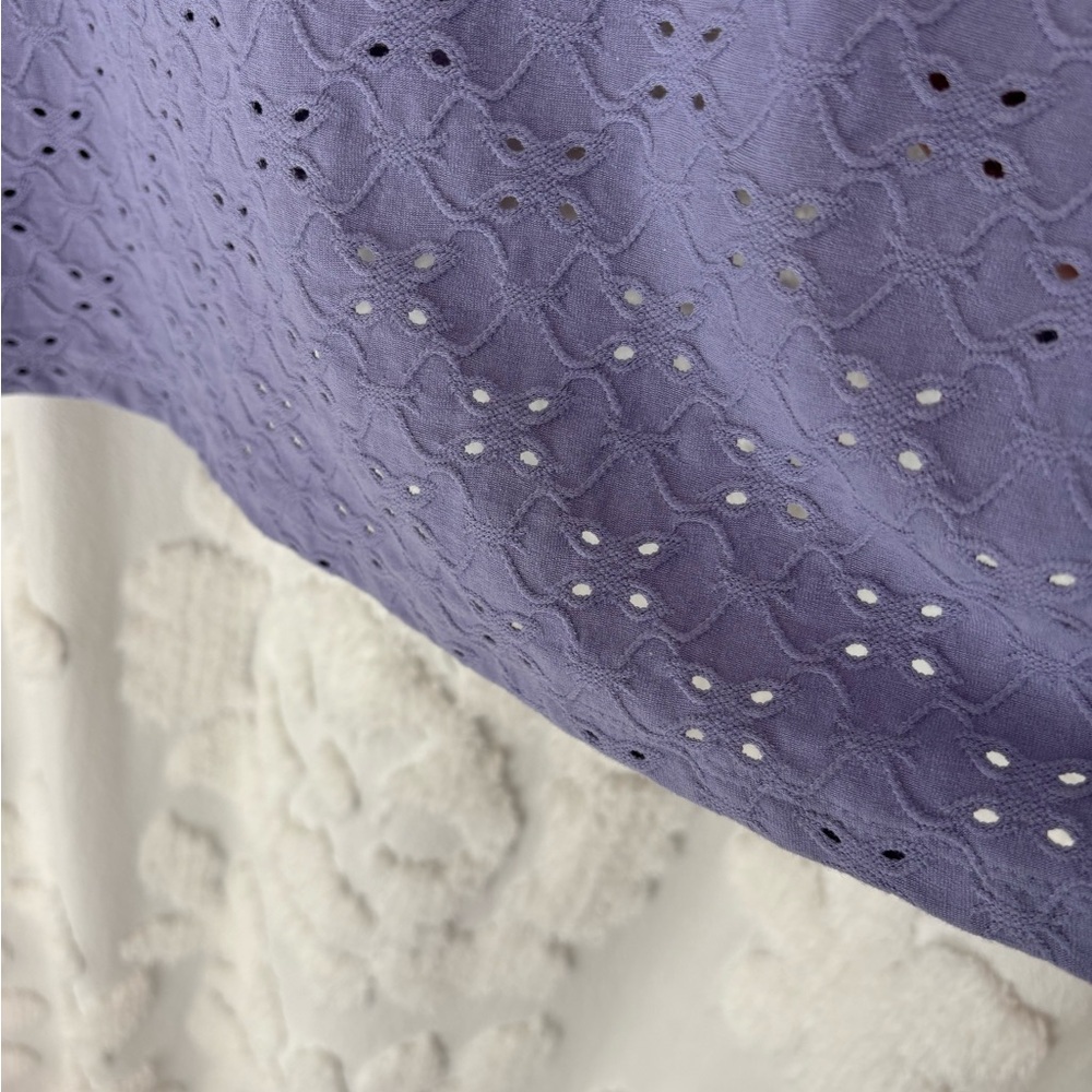 Ava & Viv Purple Eyelet 3/4 Sleeve Top 1X - Picture 8 of 9